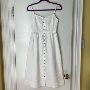 Few Moda Kourt White Button Down Flax Midi Dress
